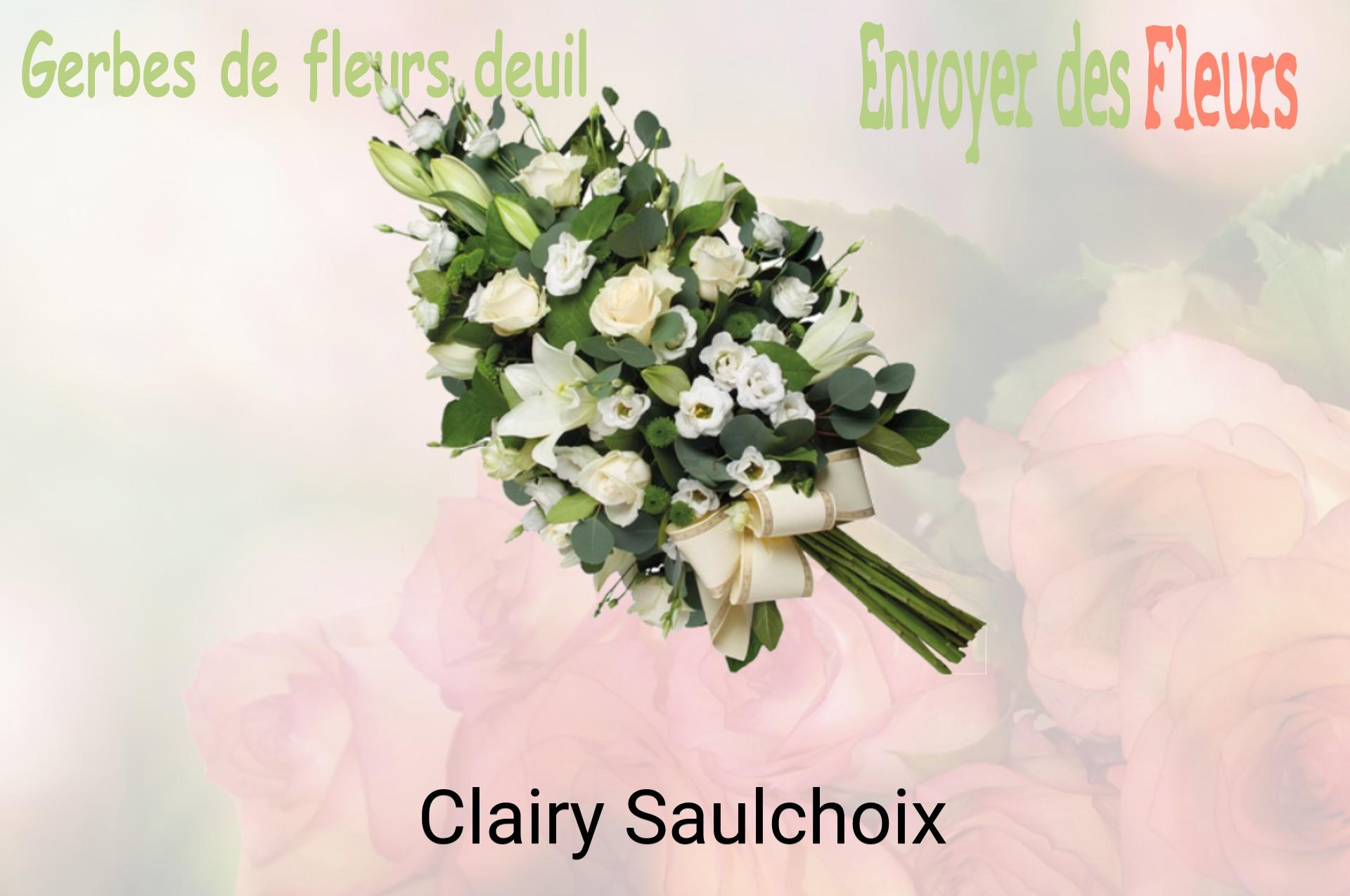 Gerbe de fleurs de deuil livrée à Clairy-Saulchoix